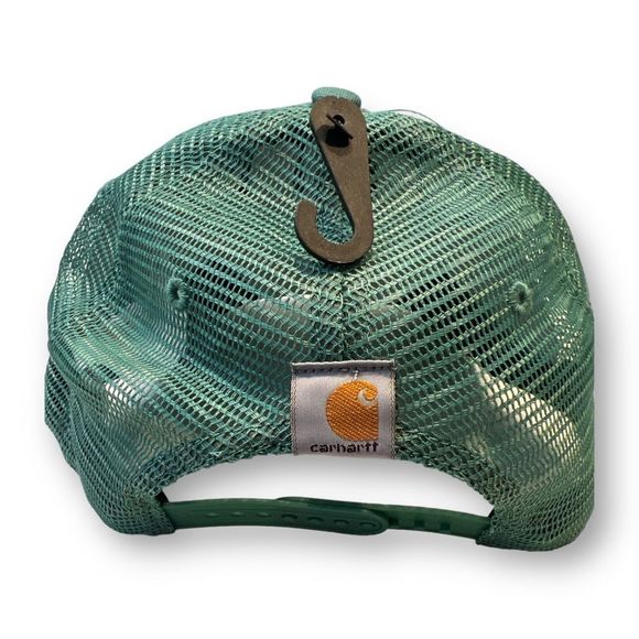 Carhartt Green Orange Canvas Msg Back Logo Graphic Cap Snap Back One Size - Picture 3 of 5